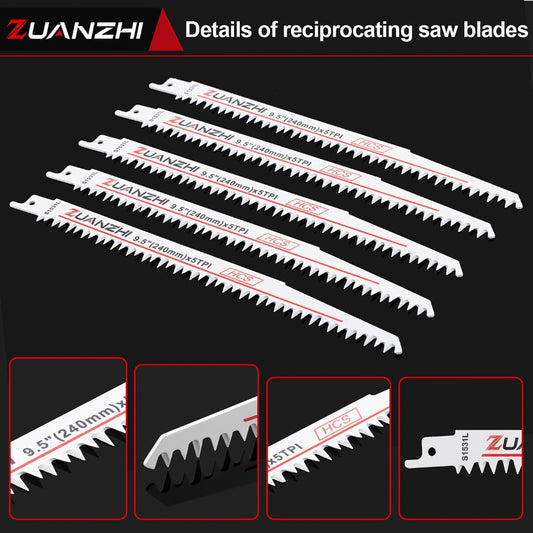 Wood Cutting Reciprocating Saw Blades 10PCS S1531L for Garden Pruning Branch Trimming Tree for Entryways, Bedrooms and Living Spaces