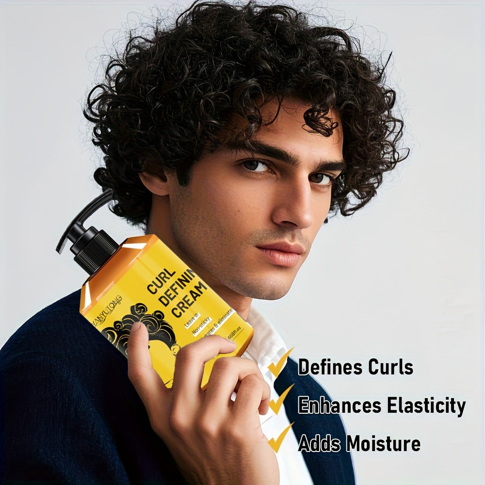 YANYULONG 280ml Curl Styling Cream with Avocado, Castor, Argan, Rosemary and Sweet Almond Oils