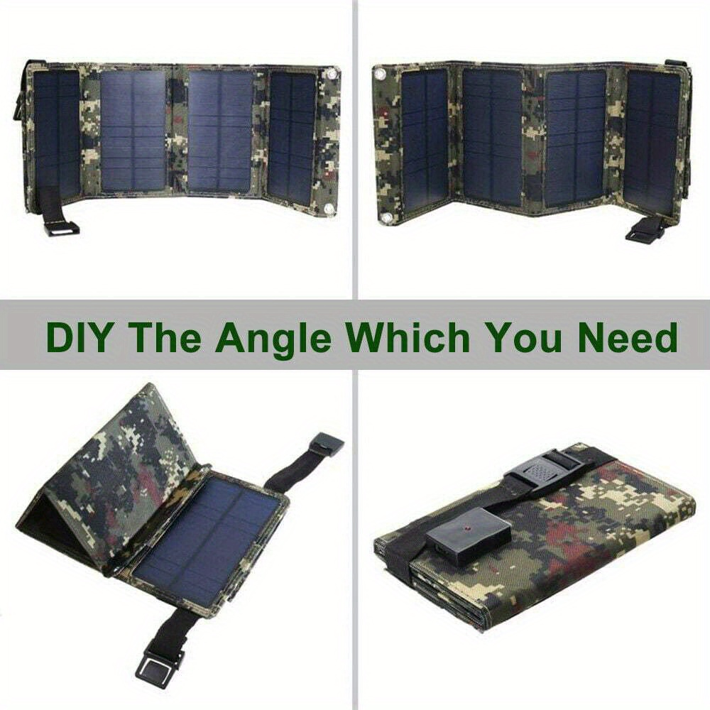Foldable Solar Charger Portable Monocrystalline Silicon 20% Efficiency USB Output with Carabiner for an Everyday Personal Care Routine