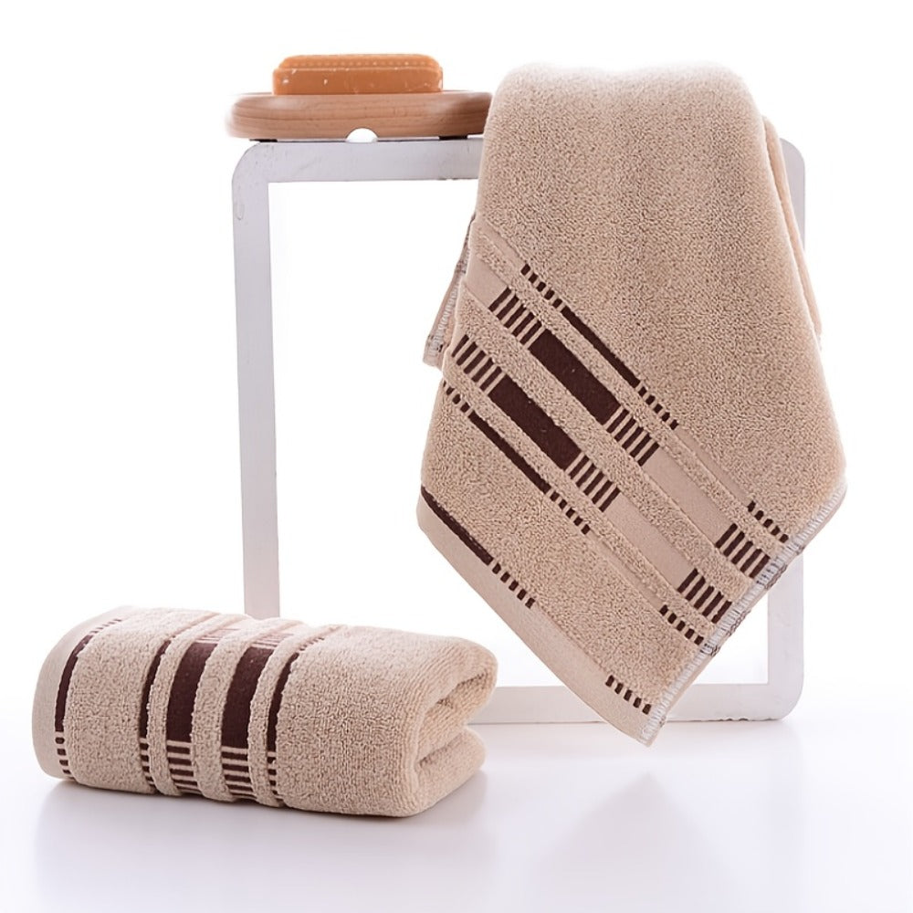 Towel Set 4-Pack Pure Cotton Face Towels in Camel, Beige Yellow or Mixed Colors for Home and Spa