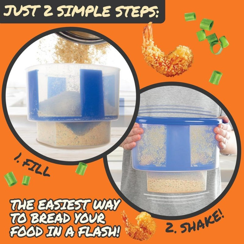 Breader Bowl Mess-Free Breading Station, All-in-One Shake and Coat Batter Bowl for Chicken Fish Shrimp Vegetables