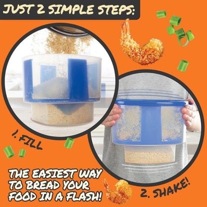 Breader Bowl Mess-Free Breading Station, All-in-One Shake and Coat Batter Bowl for Chicken Fish Shrimp Vegetables
