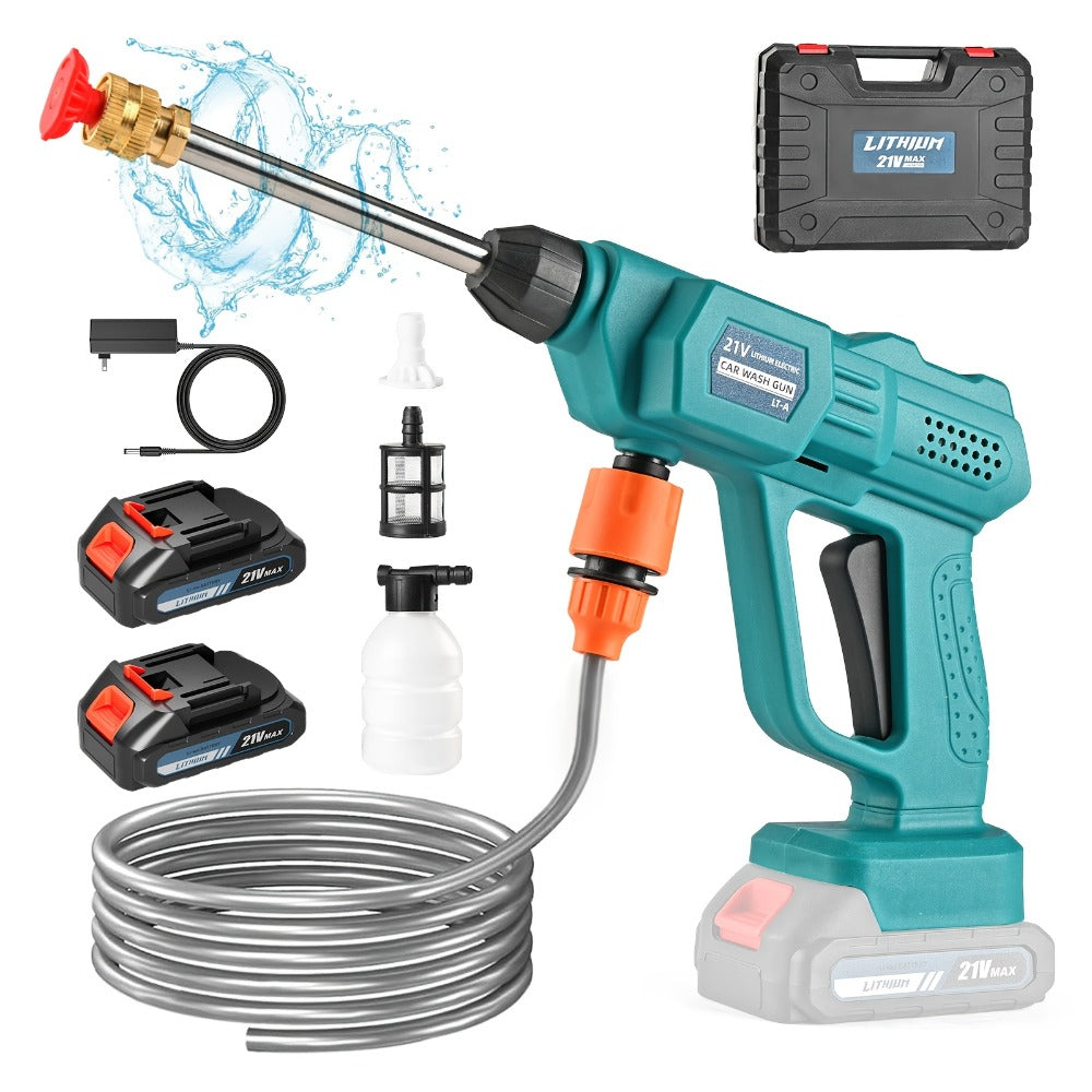 Car Pressure Washer with 500 PSI Listing, 6-in-1 Spray Nozzle, 5m Hose and One or Two Batteries