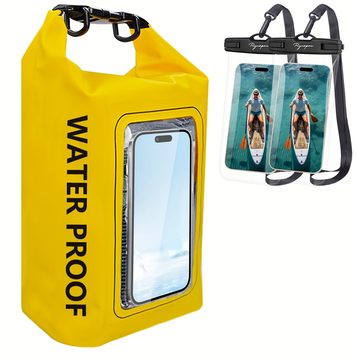 Dry Bag Set 3-Piece Roll Top Backpack with Phone Pouch & Dry Sack – Kayaking with the Listed Color, Size or Set Options for Everyday Carry