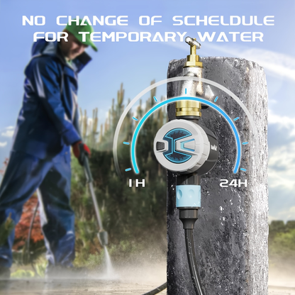 WiFi Garden Watering Timer with Brass Inlet, App & Voice Control, Automatic Irrigation System