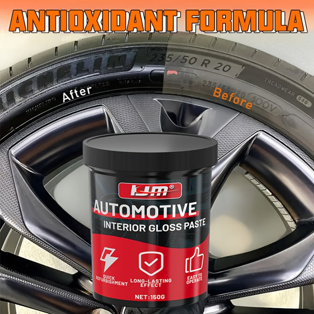Automotive Plastic Restorer & Whitening Cream – All-in-One Dashboard, Tire & Seat Polish Paste for Car Interior Gloss