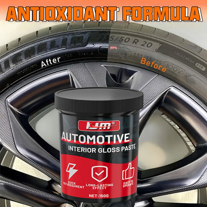 Automotive Plastic Restorer & Whitening Cream – All-in-One Dashboard, Tire & Seat Polish Paste for Car Interior Gloss