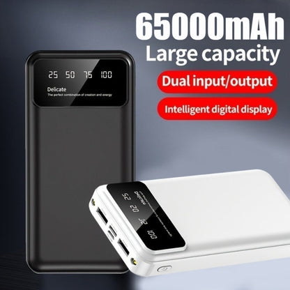 65000mAh Portable Power Bank with LED Display USB Charger for iPhone 17 16 15 14 13 12 11 XS Android Phones Tablets