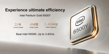 15.6 Inch Ultra-Thin Laptop, Intel Pentium 6500Y, 8GB RAM 256GB SSD, 4K Dual-Screen Support, Quad Stereo Speakers