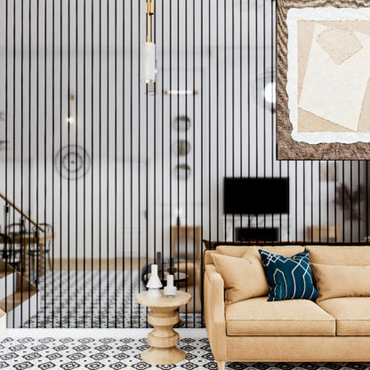 3D Mirror Slat Wall Panel Self-Adhesive Peel and Stick Gold Silver Metallic Grid Wall Sticker, for Entryways, Bedrooms and Living Spaces