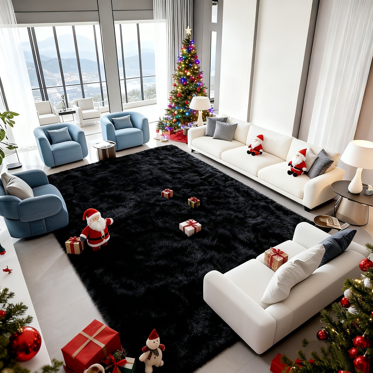 Shag Rug Fluffy Thick Area Rug - Fuzzy Tufted Plush Carpet for Bedroom & Living Room, Floor Mat in Multiple Colors & Sizes