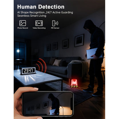 Security Camera 2K Clock-Format Model with Dual-Band WiFi, Color Night Vision, Motion Detection and Two-Way Talk
