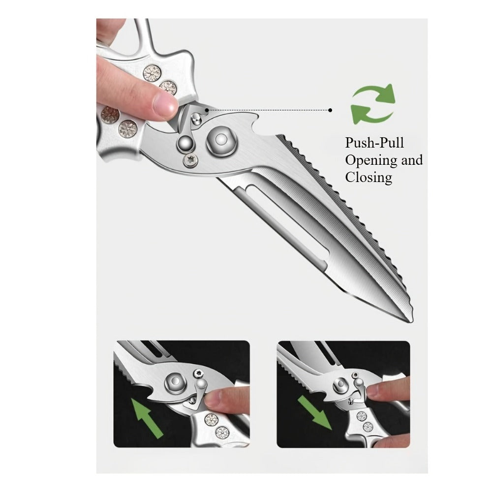 Kitchen Scissors Stainless Steel for Home Cooking, Dining and Outdoor Meals, with the Listed Configuration