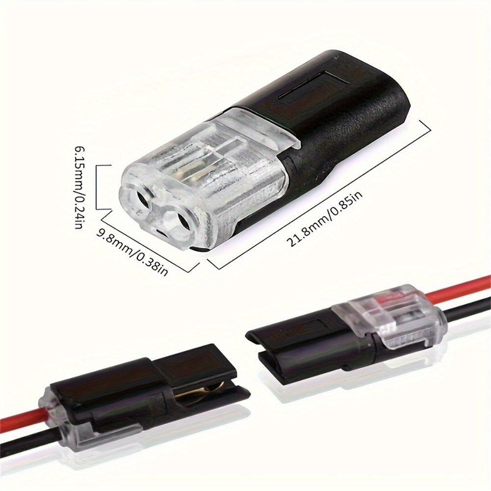 Two-Pin Quick-Connect LED Wire Terminal Set in 12- or 72-Piece Options for Low-Voltage Wiring