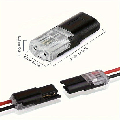 Two-Pin Quick-Connect LED Wire Terminal Set in 12- or 72-Piece Options for Low-Voltage Wiring