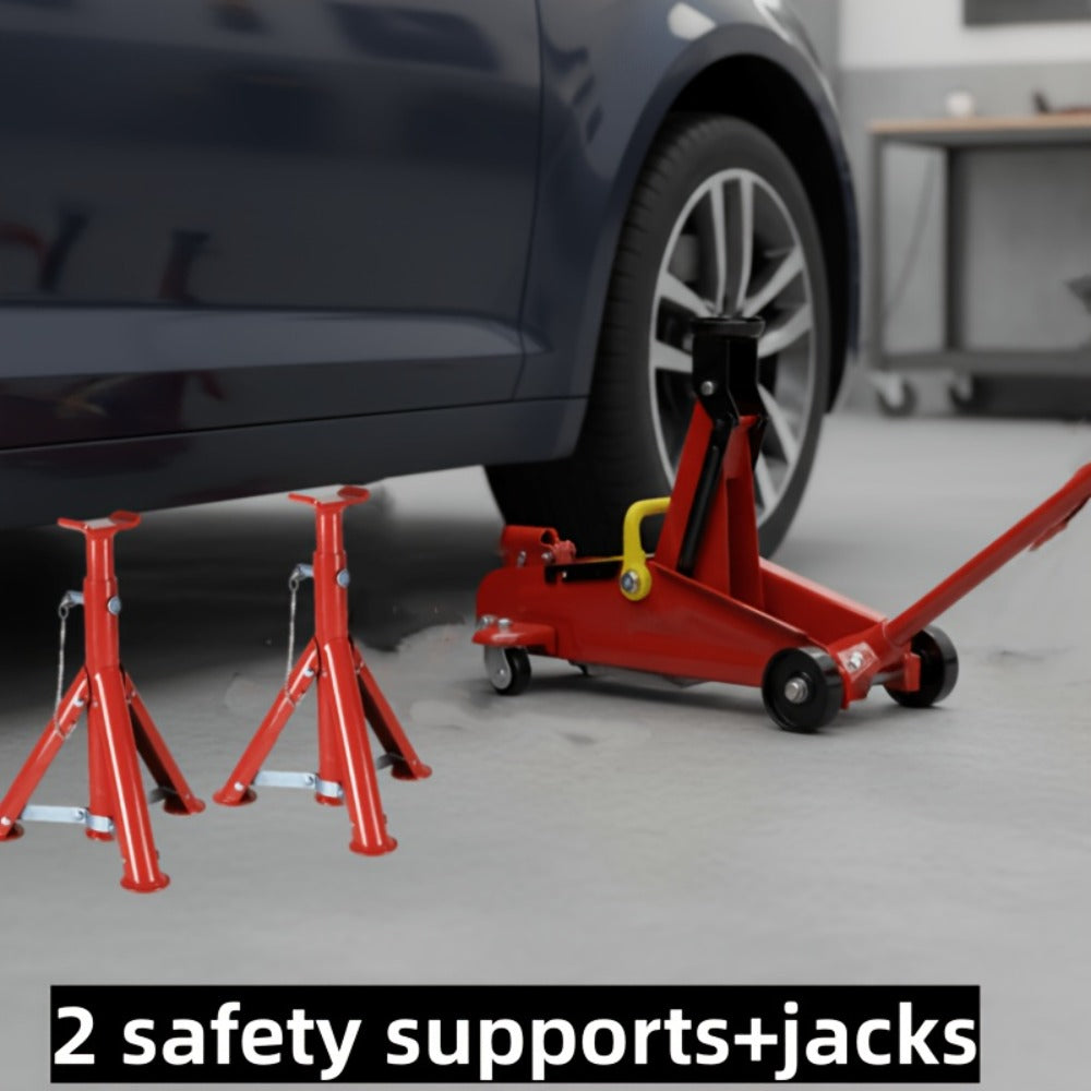 Jack Stands & Hydraulic Floor Jack – 3 Ton Jack Stands 2-Pack or 2 Ton Horizontal Hydraulic Jack for Vehicle Lifting & Auto Repair