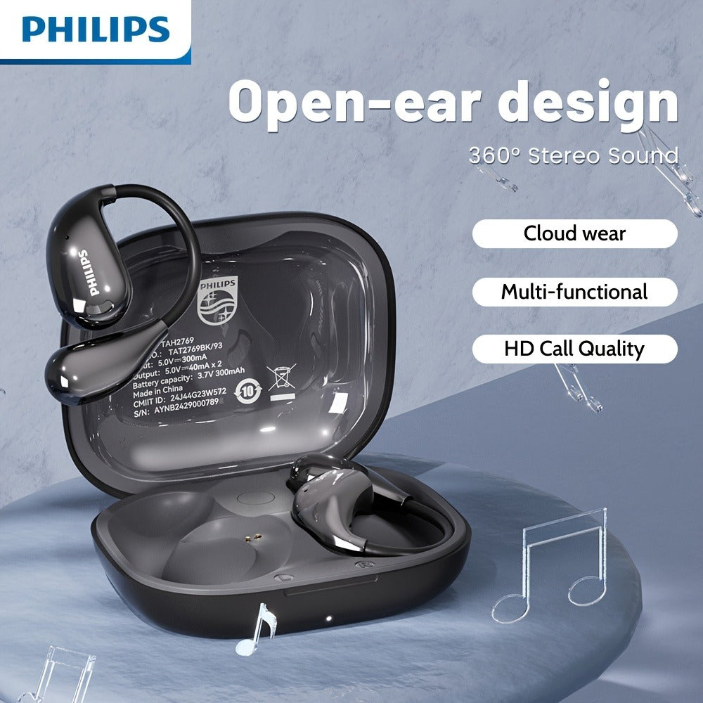 Wireless Earbuds Philips TAT2769 Bluetooth 5.4 Earhooks with Call Noise Reduction Mic in Three Colors