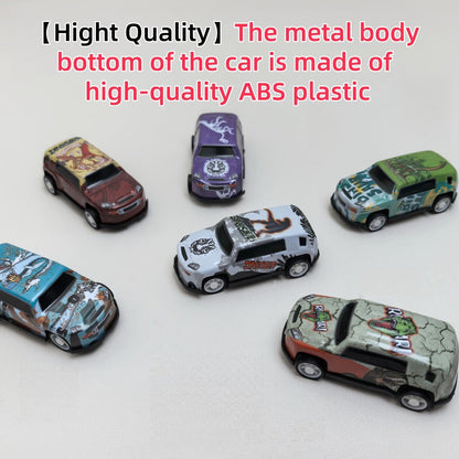 Dinosaur Toy Car Set 29-30pcs, Mini Pull Back Racing Cars with T-Rex Spinosaurus Pterodactyl Figures & City Traffic Map