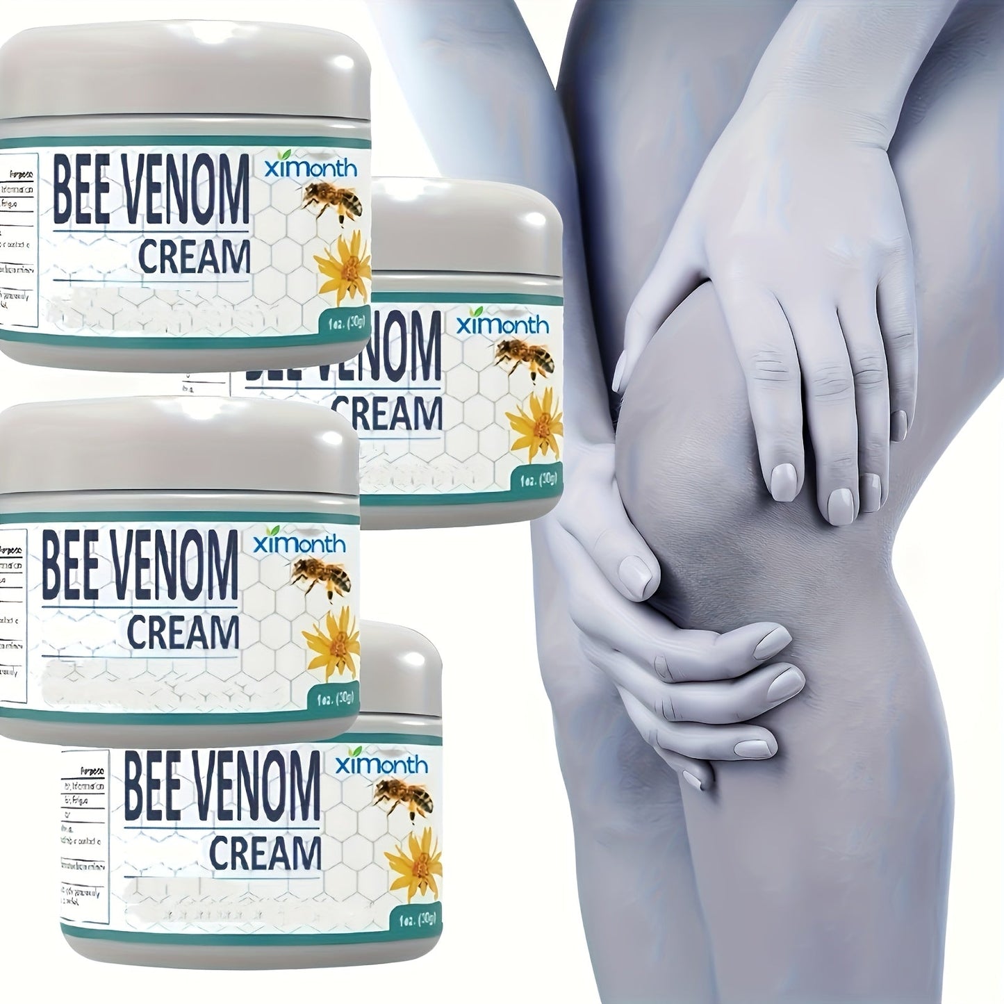 Bee Venom Joint & Muscle Cream for Hands Feet Knees Lumbar Support – Hydrating Glycerin Paraffin Wax Fragrance-Free Soothing Relief Cream