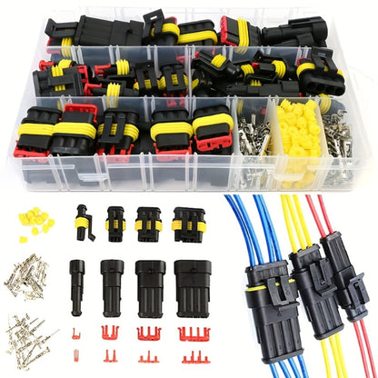 Automotive Connector Terminal Kit in 355-Piece or 352-Piece Set with 1- to 4-Pin Plugs and Seals
