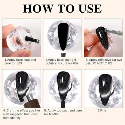 4-in-1 Y-Shaped Cat Eye Nail Magnet Stick Double Head – Heart & Multi-Pattern Magnetic Tool for Cat Eye Gel Polish Nail Art
