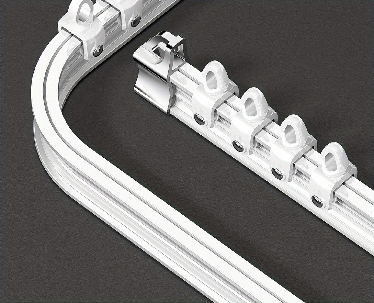 Flexible Curtain Rail Track, Bendable PVC Ceiling Mount Curtain Rod for Bay Window, Bathroom & Home Decor