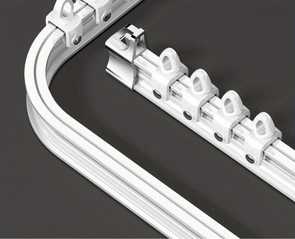 Flexible Curtain Rail Track, Bendable PVC Ceiling Mount Curtain Rod for Bay Window, Bathroom & Home Decor