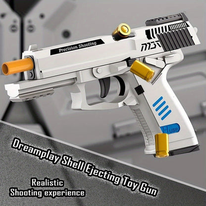 USP Clip Toy Gun Pistol with Continuous Shooting, 100 Bullets & 2 Magazines Rapid Fire Foam Blaster for Kids Boys Girls Ages 6+