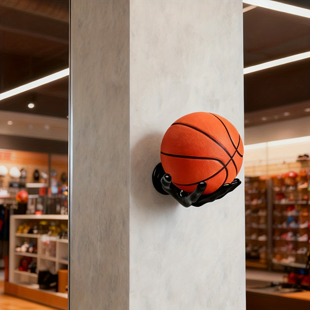 Wall Mounted Hand Shape Sports Ball Display Shelf – Decorative Storage Organizer for Laundry Rooms, Closets and Home Organization