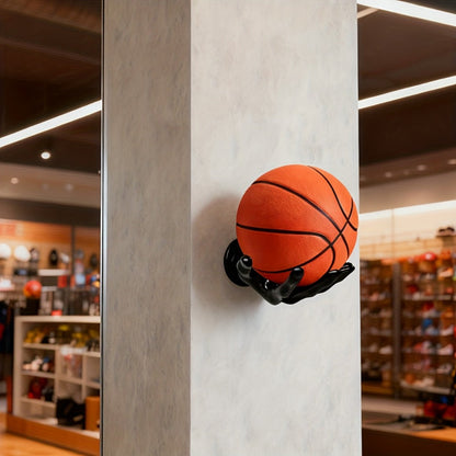 Wall Mounted Hand Shape Sports Ball Display Shelf – Decorative Storage Organizer for Laundry Rooms, Closets and Home Organization