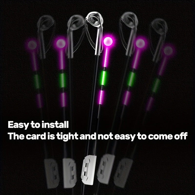 Fishing Bite Indicator Pole Tip Lights 5PCS – Gravity Sensing Color-Change Hook Alert, High-Visibility LED Night Fishing Indicators for Sea