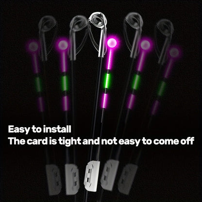 Fishing Bite Indicator Pole Tip Lights 5PCS – Gravity Sensing Color-Change Hook Alert, High-Visibility LED Night Fishing Indicators for Sea