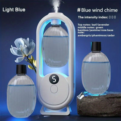 Aroma Diffuser with Five Intensity Settings, Color-Lighted Bottle Window and One- or Three-Oil Bundle Options