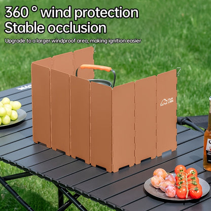 Camp Stove Windscreen, Folding Windshield Gas Stove Camping Outdoor for Bedside Audio, Alarms and Room Entertainment