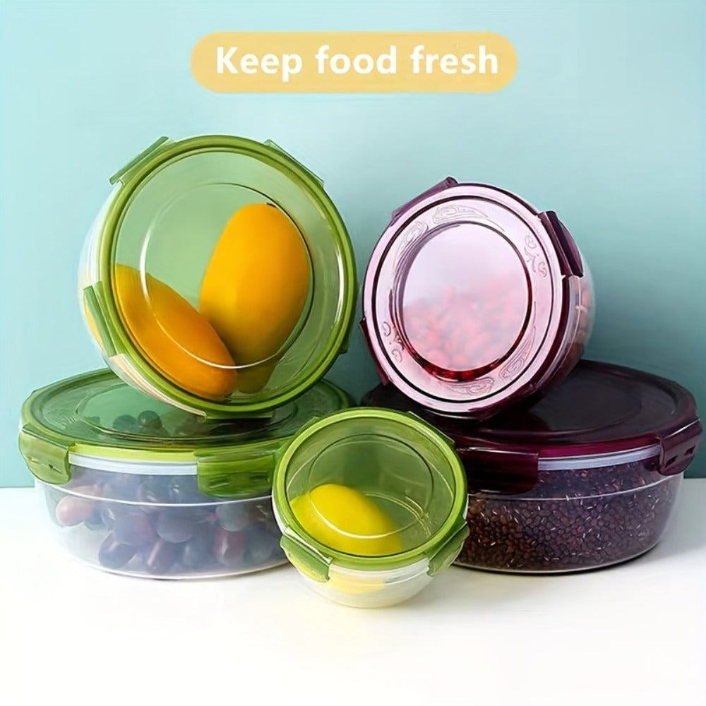 Food Storage Containers Three- or Four-Piece Stackable Refrigerator Box Set in Four Color Options