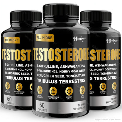 Tongkat Ali Testosterone Booster for Men with Tribulus, Fenugreek & L-Arginine - Plant-Based Natural Supplement for Strength