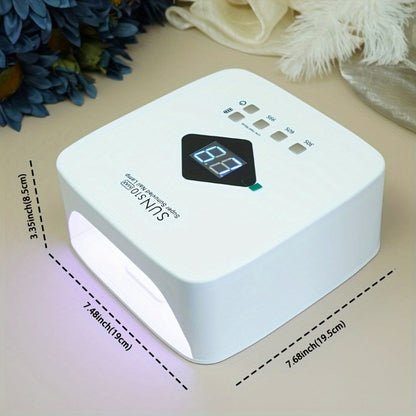 LED Nail Lamp Rechargeable HD Display Smart Nail Dryer Fast Cure All Gel Polish UV Light Cordless Portable Low Heat Mode Home Salon