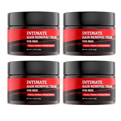 Intimate Area Hair Removal Cream for Men with Plant-Based Squalane Fast-Acting Painless Depilatory for Groin Chest Back Body Sensitive Skin