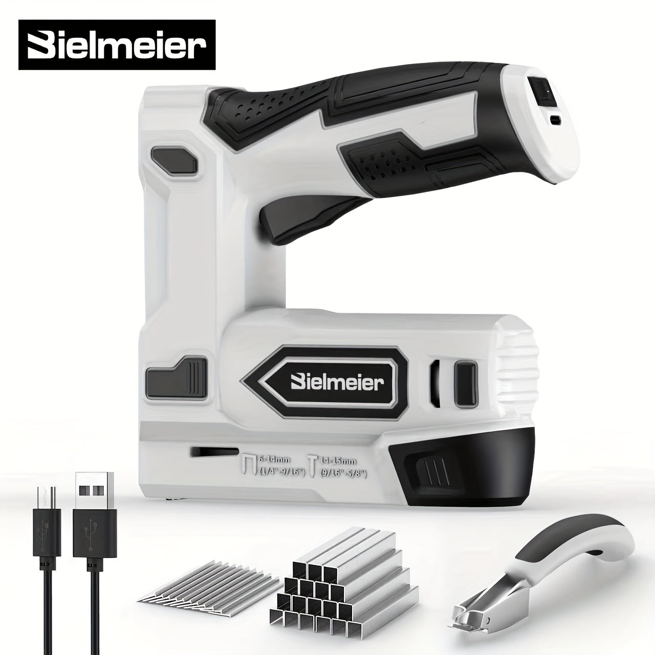 Cordless Stapler Brad Nailer 2-in-1 4V / 20V No Compressor, with Battery, Charger & 1600pcs Nails & Staples