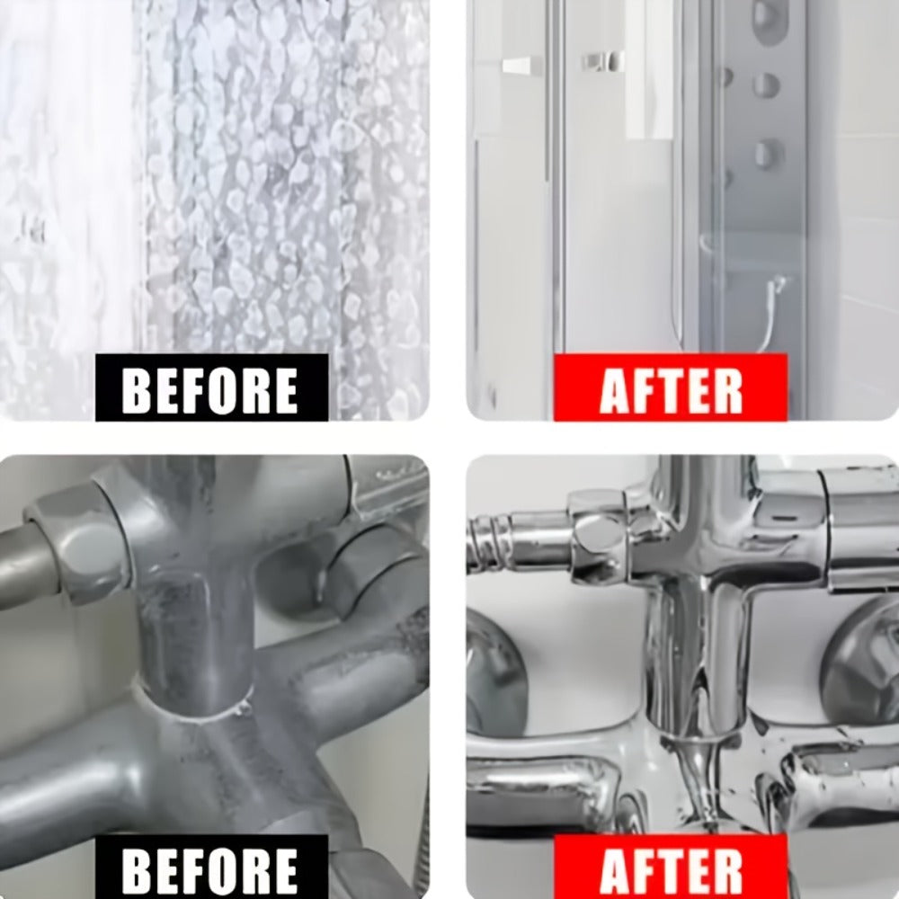 Glass Cleaner Spray Streak-Free Shine Removes Hard Water Stains Soap Scum Water Spots for Bath Time, Home Spa and Personal Care