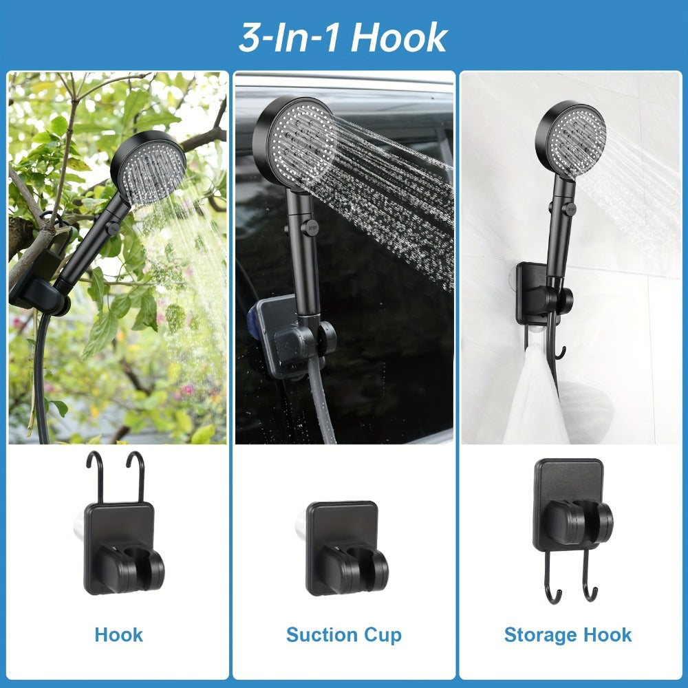 Portable Camping Shower – 6000mAh Battery, 120-Min Runtime, 6 Spray Modes, Smart Display, for Camping, Car Washing, Pet Cleaning