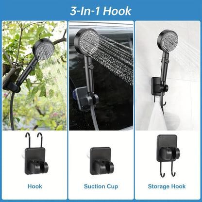 Portable Camping Shower – 6000mAh Battery, 120-Min Runtime, 6 Spray Modes, Smart Display, for Camping, Car Washing, Pet Cleaning