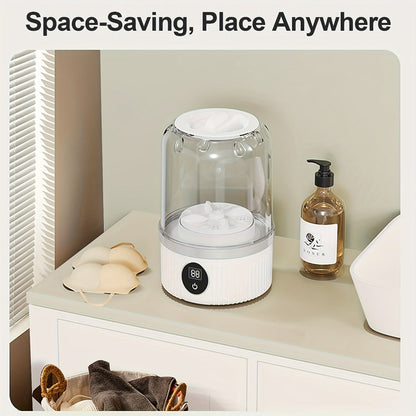 Portable Mini Washing Cup One-Button Start 2 Modes Impeller Hand-Wash Simulation Space-Saving for Entryways, Bedrooms and Living Spaces