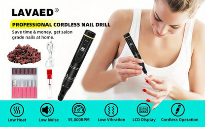 Electric Nail Drill 35000 RPM Rechargeable Pen with Digital Display, Forward Reverse and Three Colors