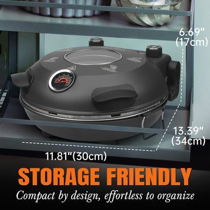 Electric Quesadilla Maker 9.5 Inch, Grilled Cheese Machine, Extra Stuffing, Easy 6-Wedge Slice, Feet