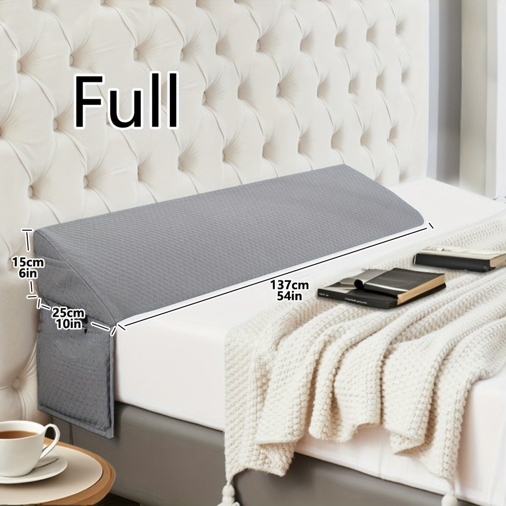 Mattress Gap Wedge Pillow in Twin, Full, Queen or King with Grey, White and Bamboo-Labeled Options