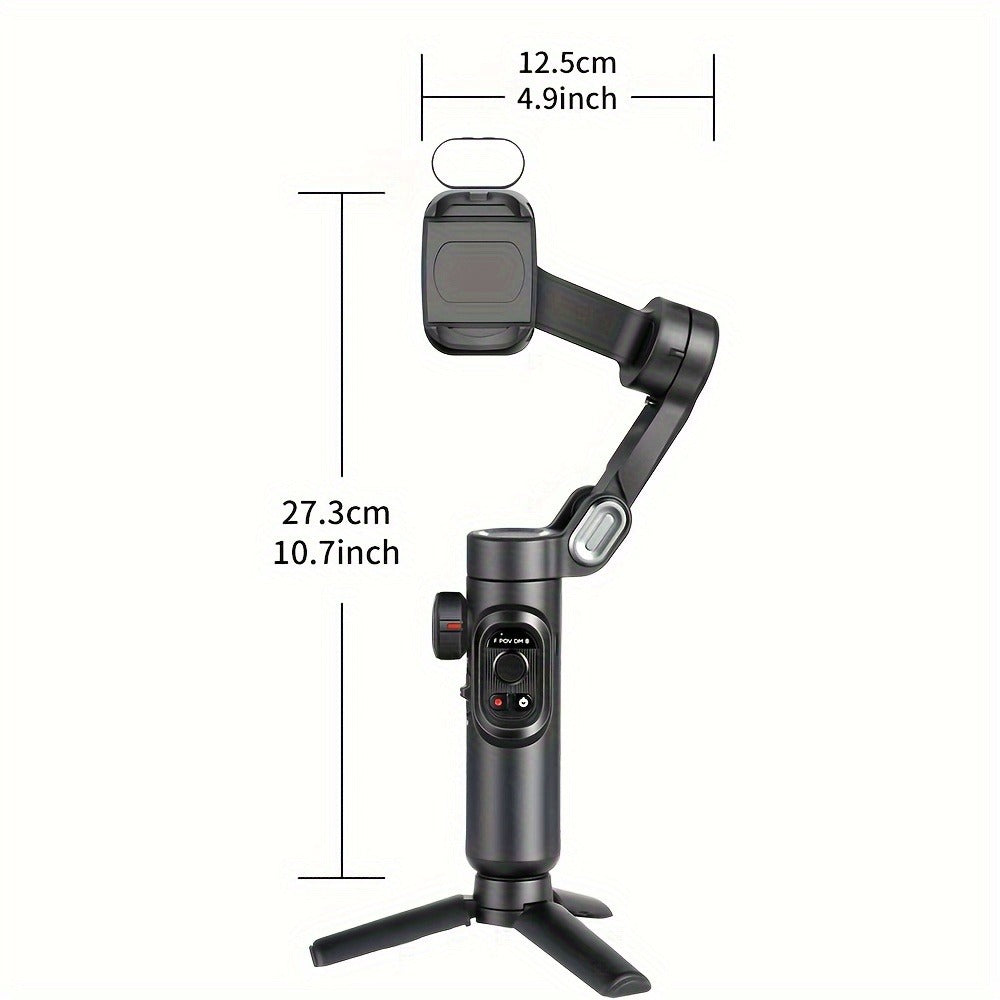 AOCHUAN Smart XE 3-Axis Phone Gimbal Stabilizer with AI Face Tracking & RGB Fill Light, Foldable Handheld Stabilizer