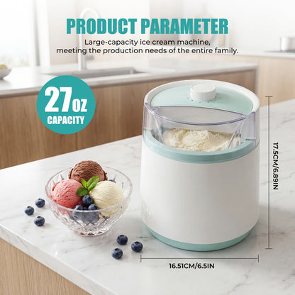 Ice Cream Maker 2 Liter Large Stainless Steel with LED Screen - Electric Ice Cream Machine for Home