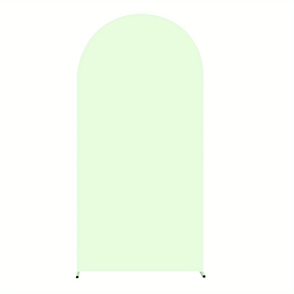Wedding Arch Cover 6ft Polyester Fitted Round Top Backdrop Cover, Wrinkle-Free Machine Washable, for Wedding Ceremony Birthday Party Gender
