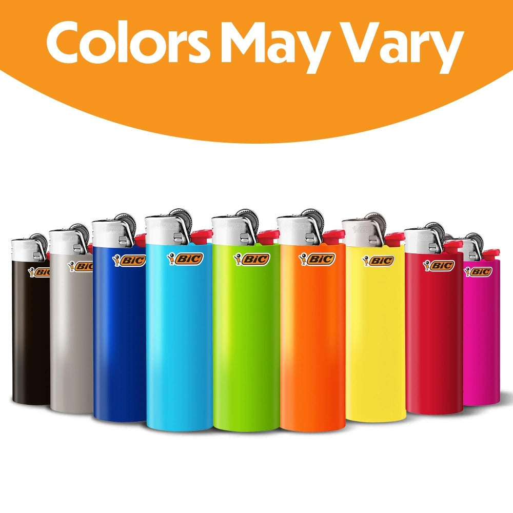 BIC Classic Maxi Pocket Lighters Assorted Colors 8-Count Tray - Reliable Everyday Lighter for Home